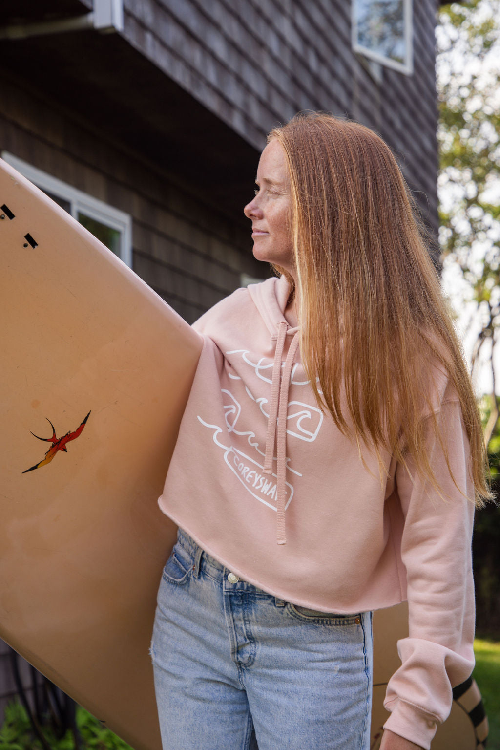 Women's Crop Hoodie | Line It Up in White