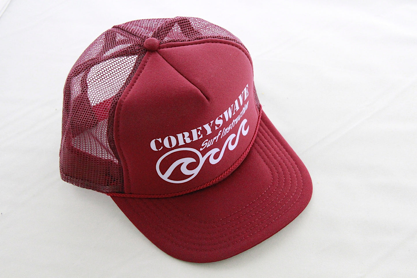 Coreyswave Trucker Hat - Maroon with Heather Purple Logo