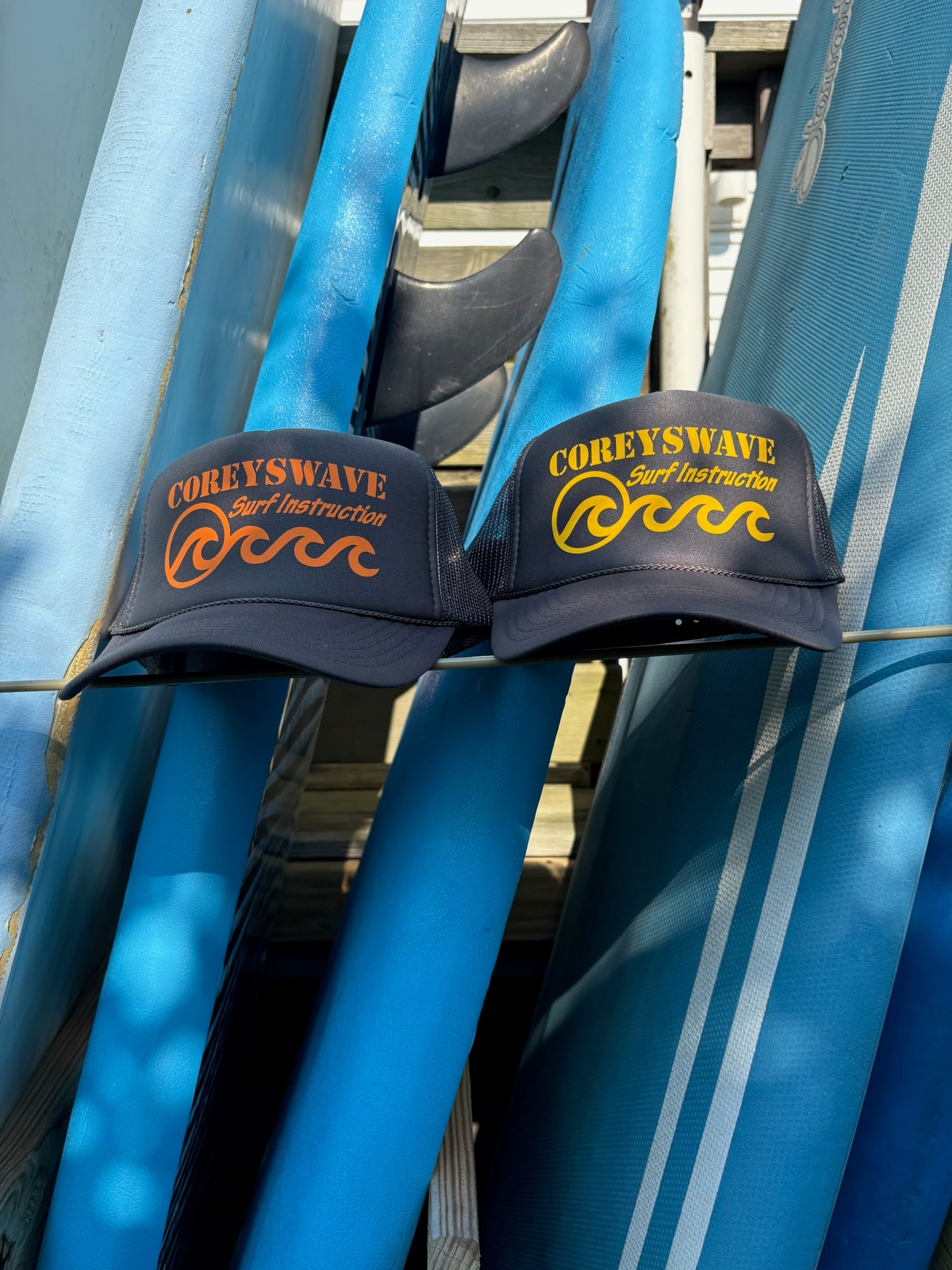 Coreyswave Trucker Hat - Charcoal Grey with Yellow Logo