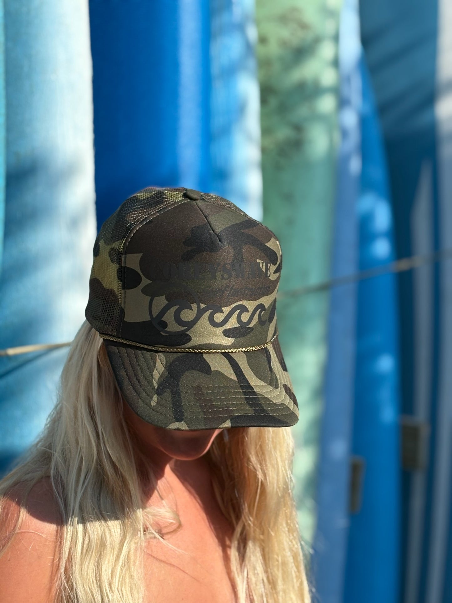 Coreyswave Trucker Hat - Camo Solid with black Logo