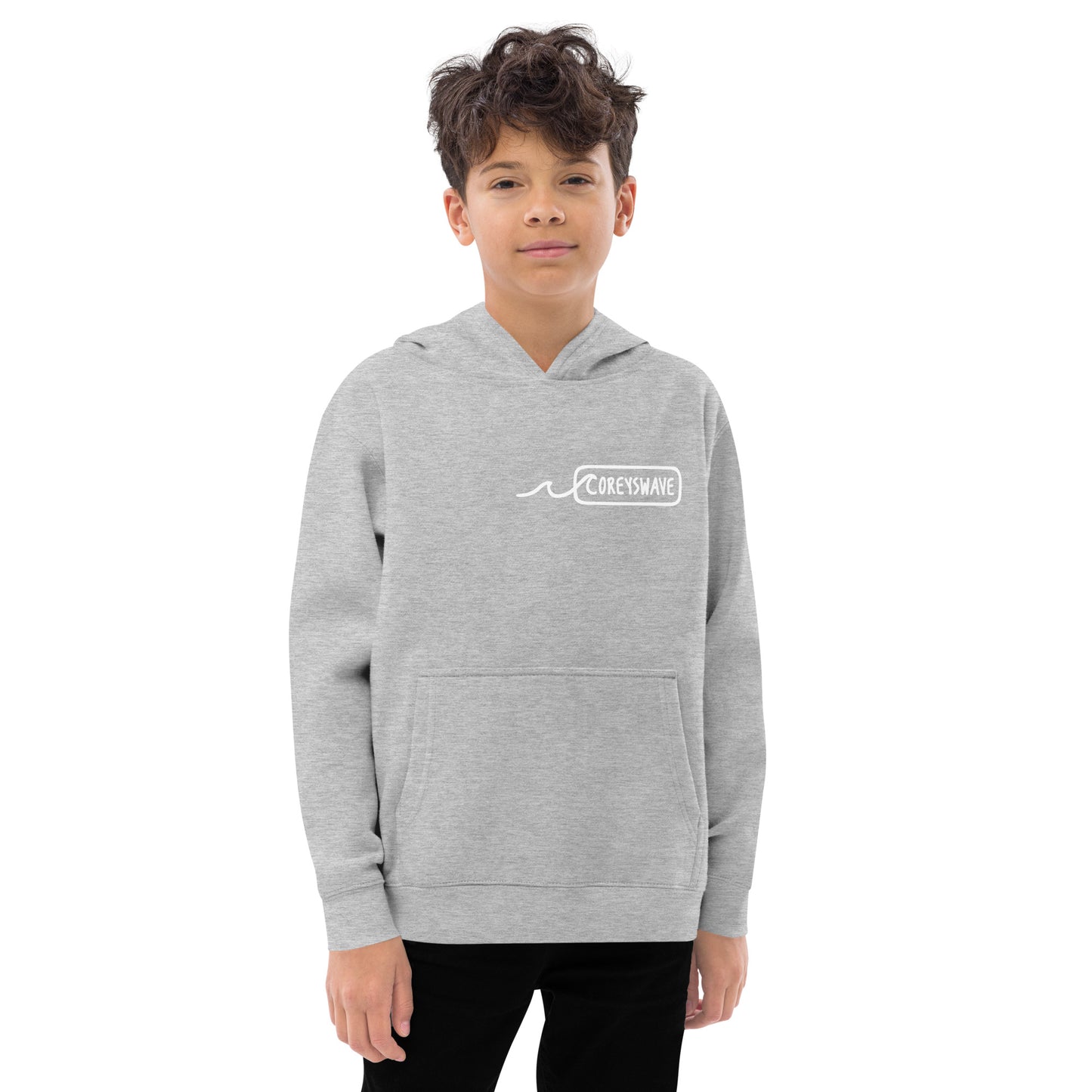 Kids Fleece Hoodie | Line It Up Mini in White