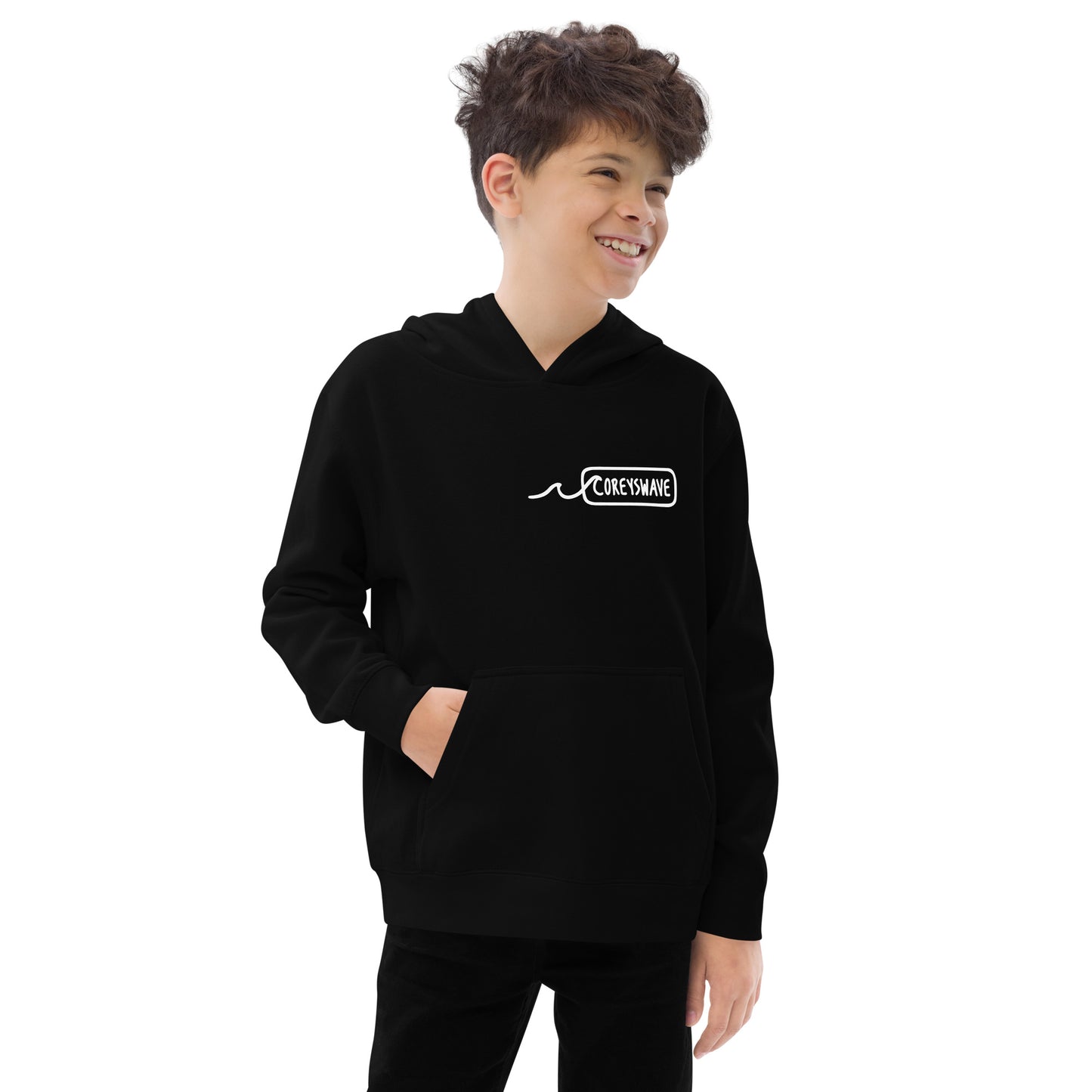 Kids Fleece Hoodie | Line It Up Mini in White