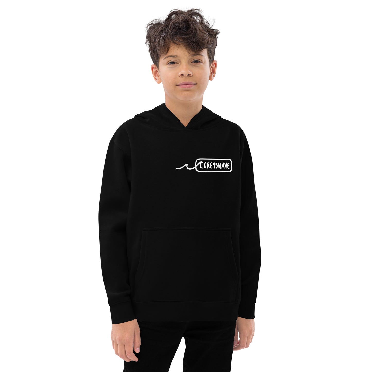 Kids Fleece Hoodie | Line It Up Mini in White