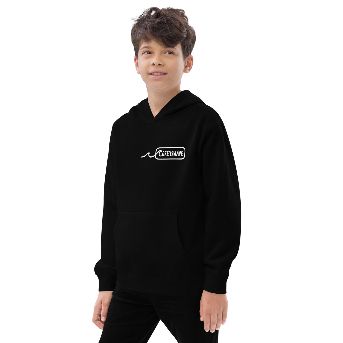 Kids Fleece Hoodie | Line It Up Mini in White