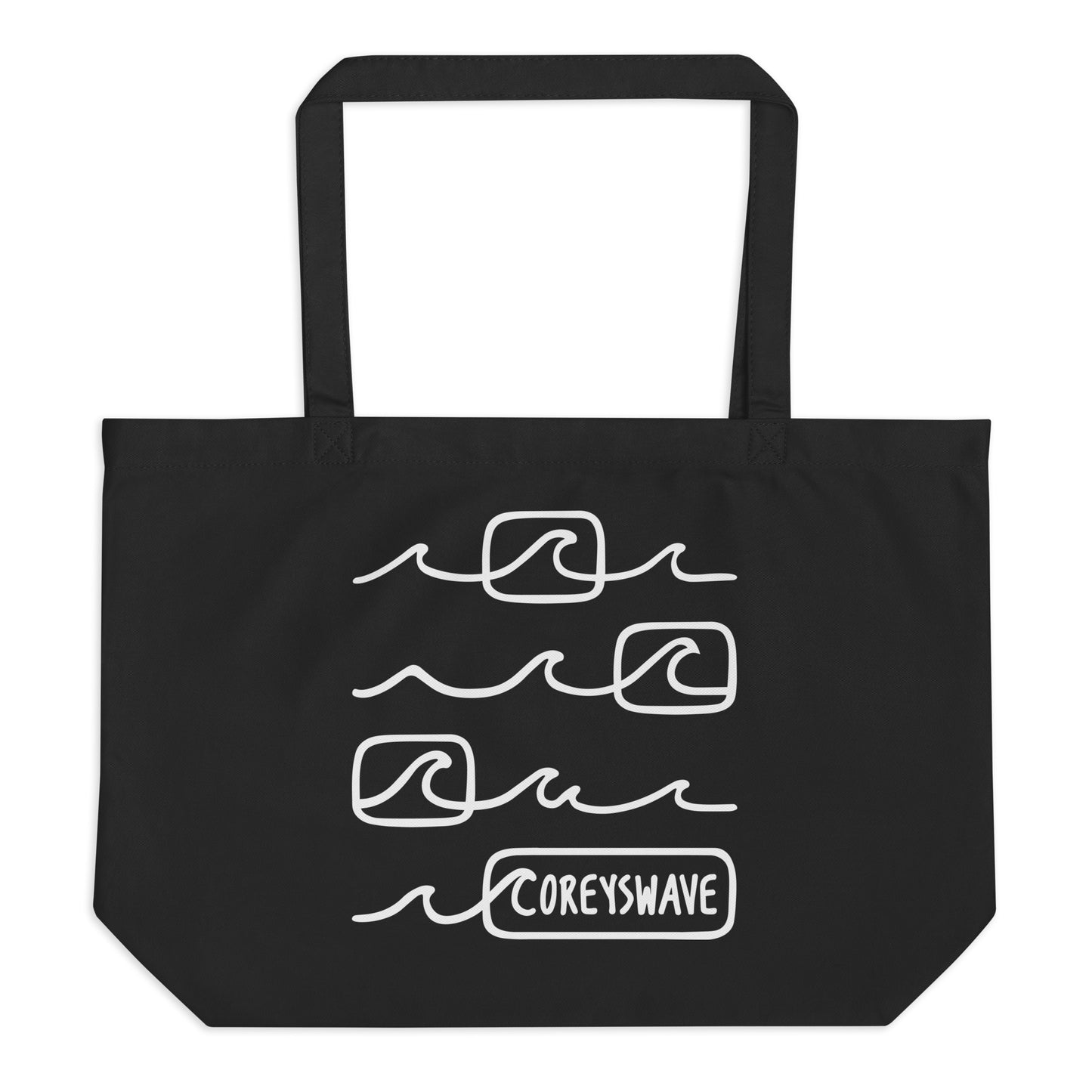 Organic Tote Bag | Line It Up White on Black