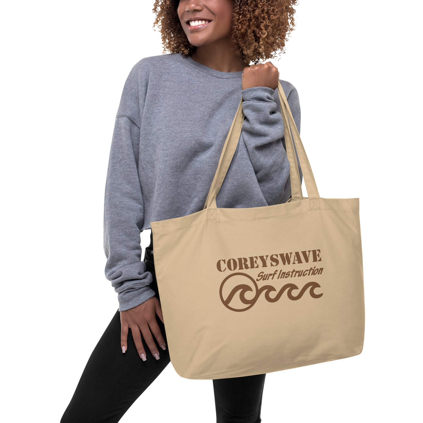 Organic Tote Bag | Surfer's Choice Brown on Sand