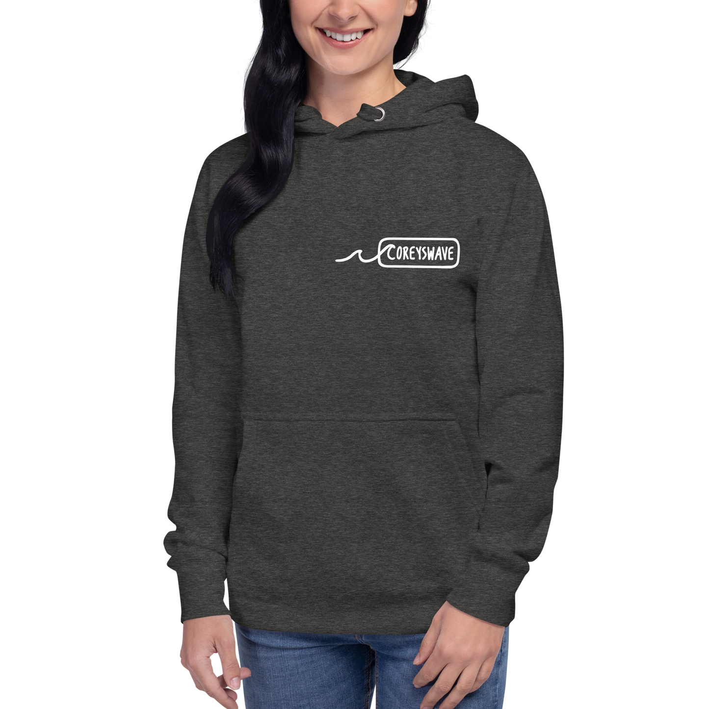 Unisex Hoodie | Line It Up Mini Pocket in White