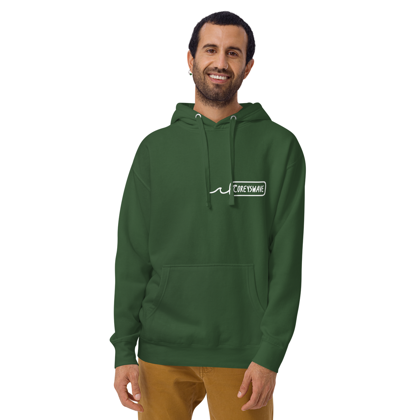 Unisex Hoodie | Line It Up Mini Pocket in White