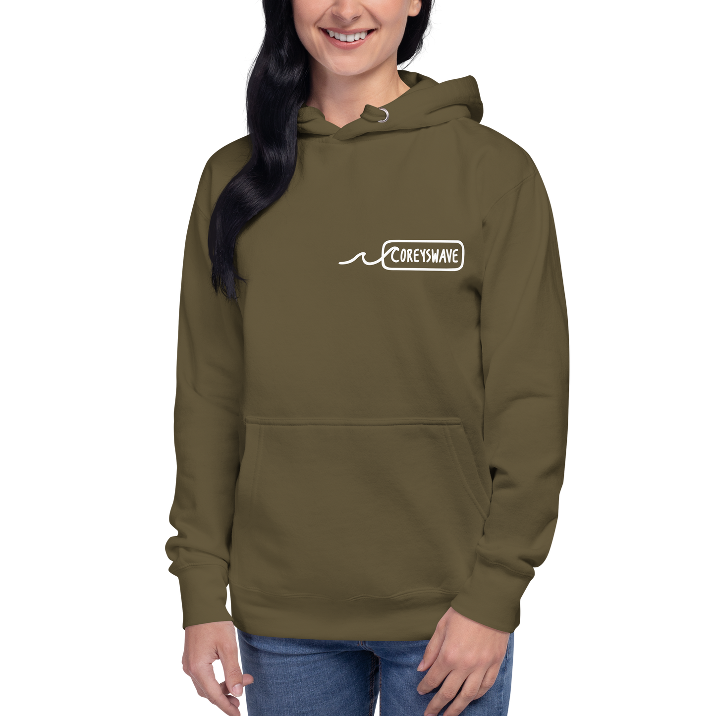 Unisex Hoodie | Line It Up Mini Pocket in White