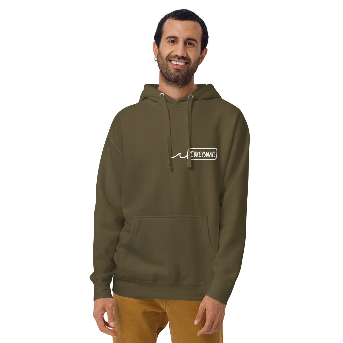 Unisex Hoodie | Line It Up Mini Pocket in White