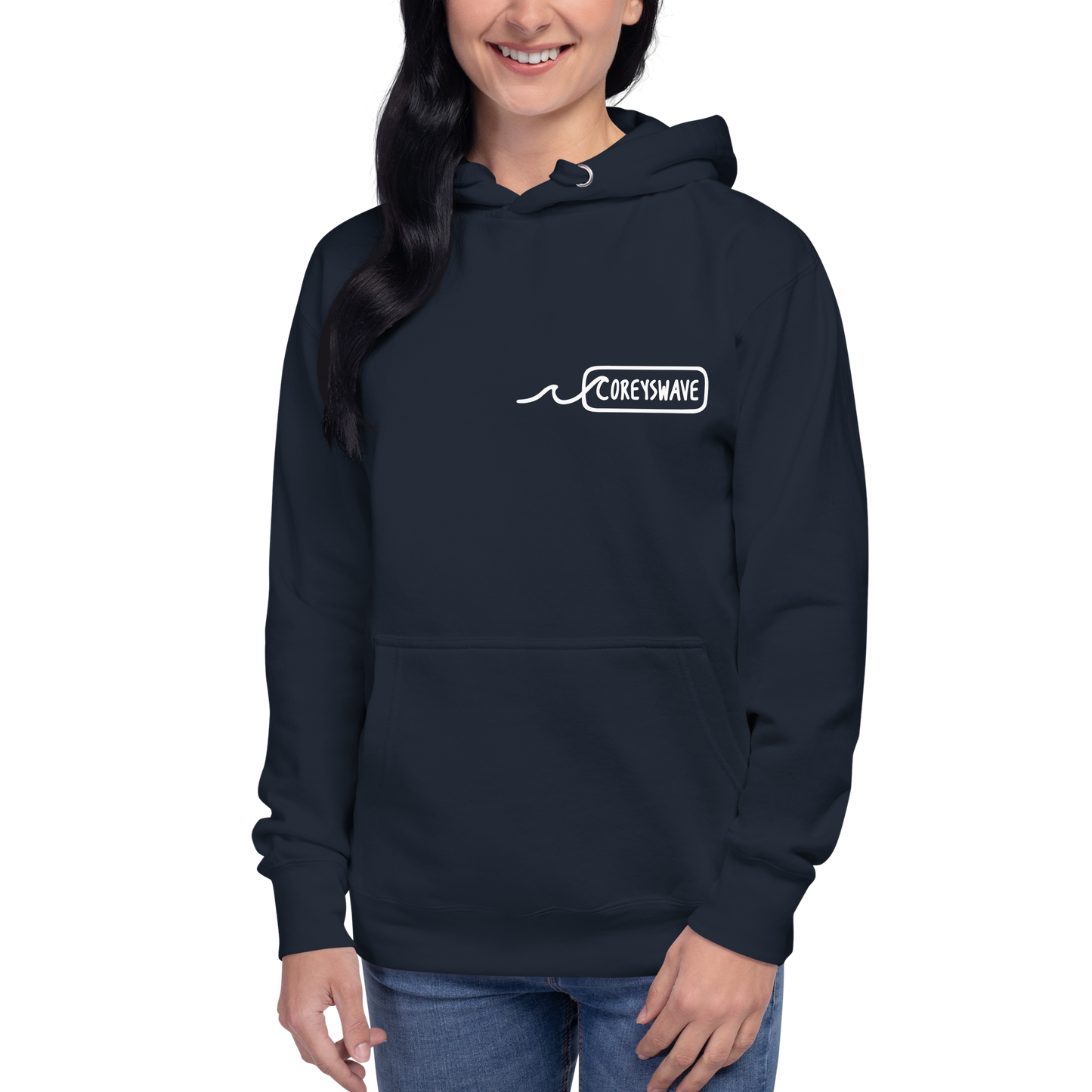 Unisex Hoodie | Line It Up Mini Pocket in White