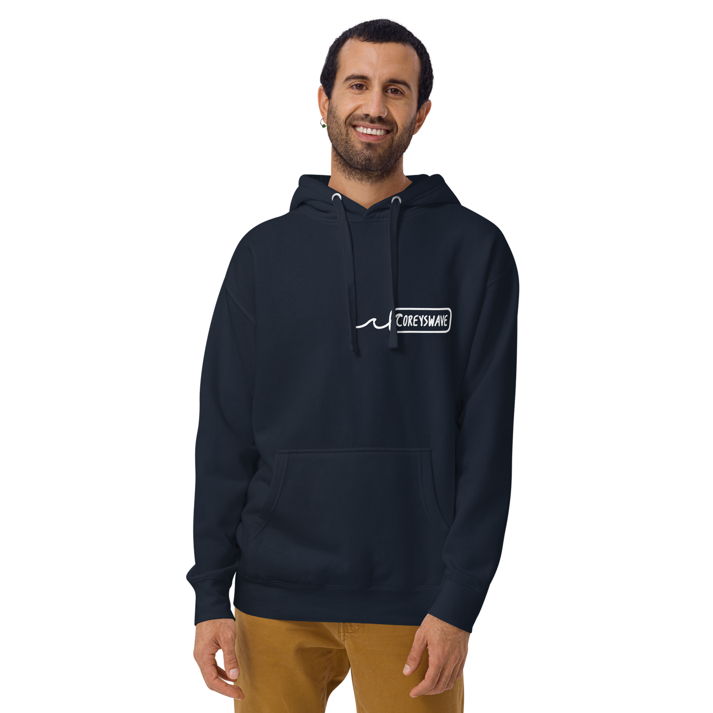 Unisex Hoodie | Line It Up Mini Pocket in White