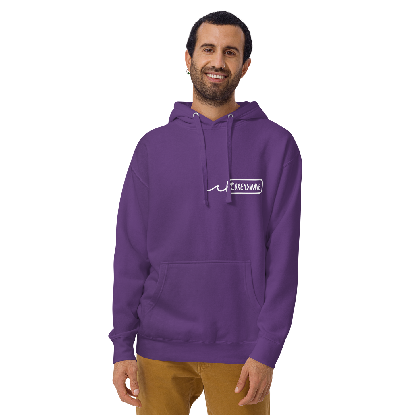 Unisex Hoodie | Line It Up Mini Pocket in White