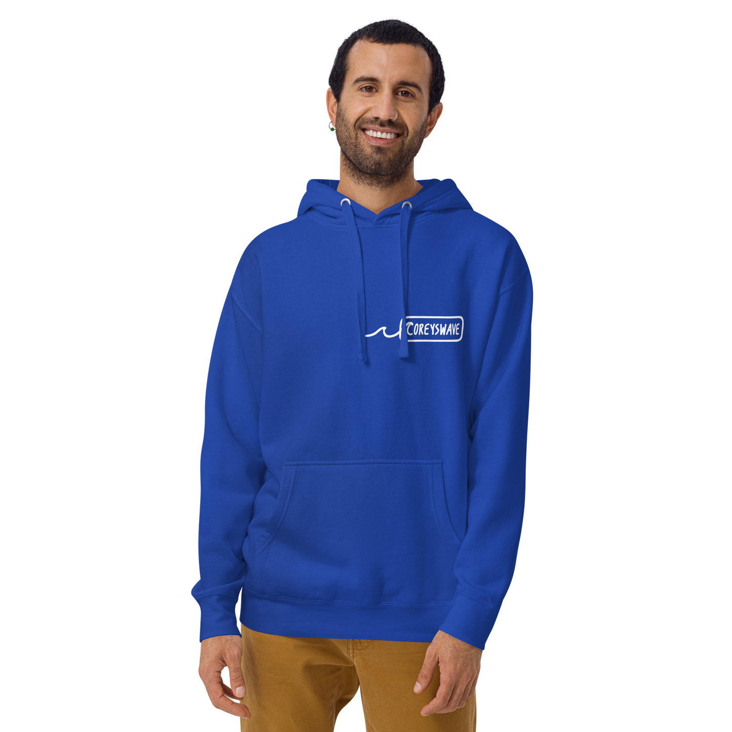 Unisex Hoodie | Line It Up Mini Pocket in White