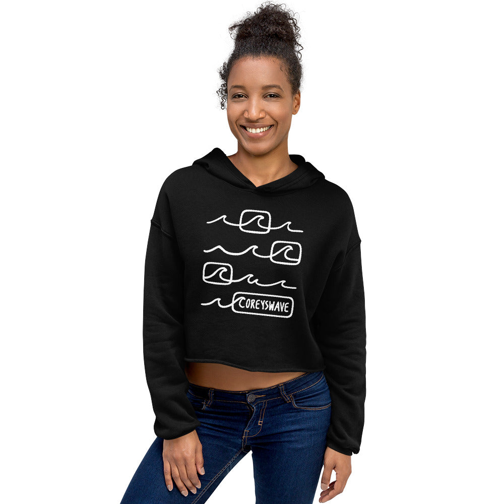 Women's Crop Hoodie | Line It Up in White