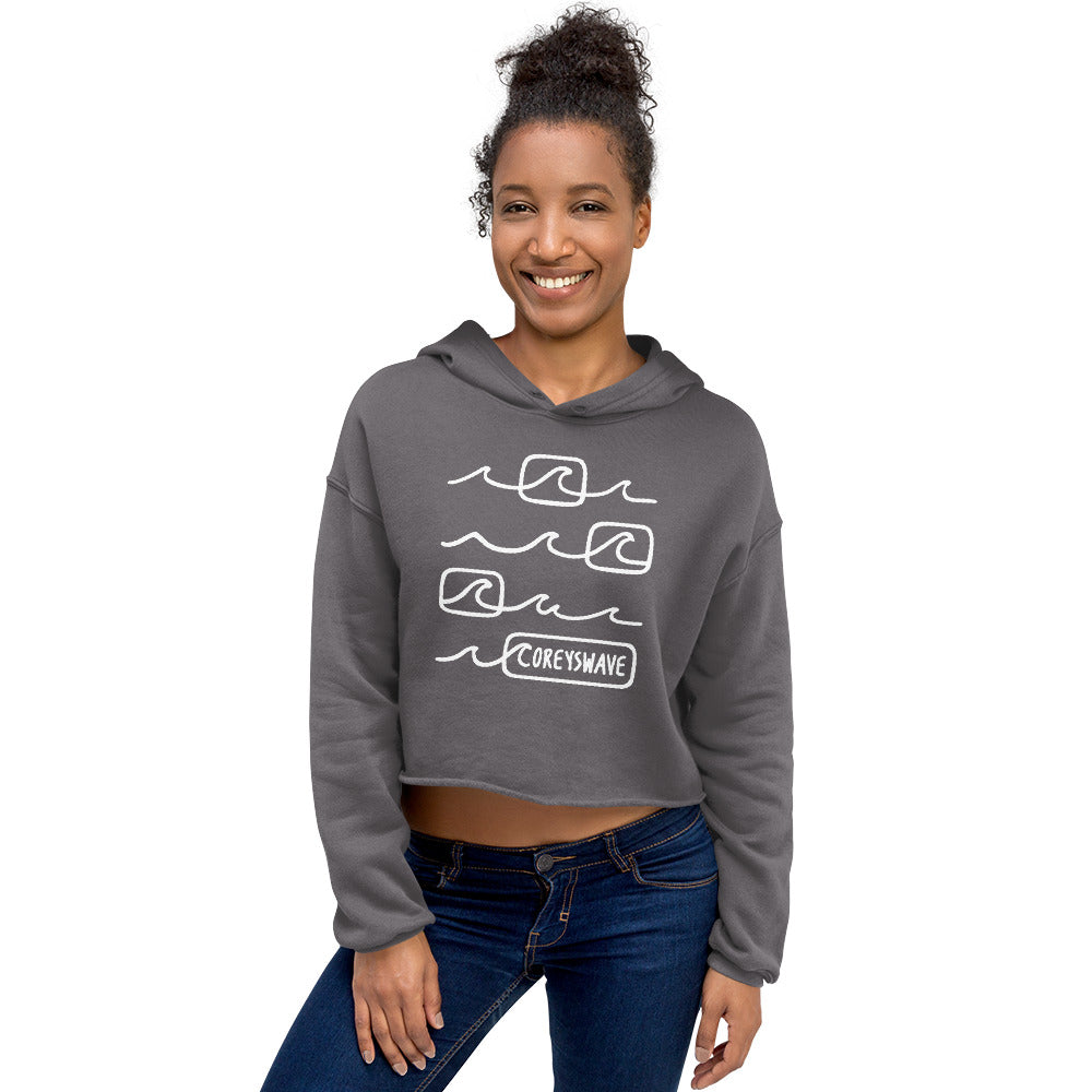 Women's Crop Hoodie | Line It Up in White