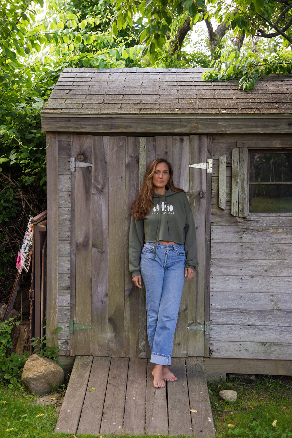 Women's Crop Hoodie | Legacy in White