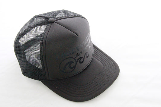 Coreyswave Trucker Hat - Black with Glossy Black Logo