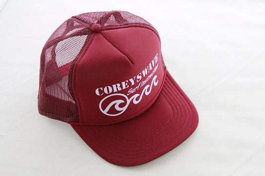 Coreyswave Trucker Hat - Maroon with Heather Purple Logo