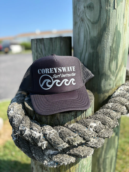 Coreyswave Trucker Hat - Black with Grey Logo