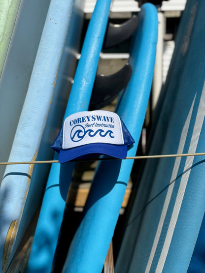 Coreyswave Trucker hat - Royal/White/Royal with Blue Logo