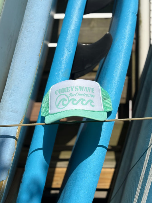 Coreyswave Trucker Hat - Spearmint Green/White/Spearmint Green with Green Logo