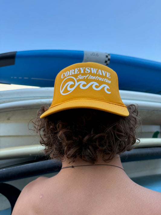 Coreyswave Trucker Hat - Orange with White Logo