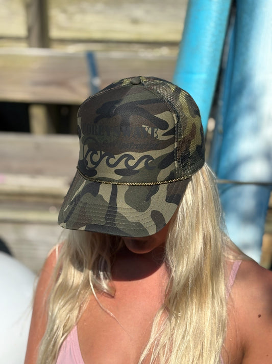 Coreyswave Trucker Hat - Camo Solid with black Logo