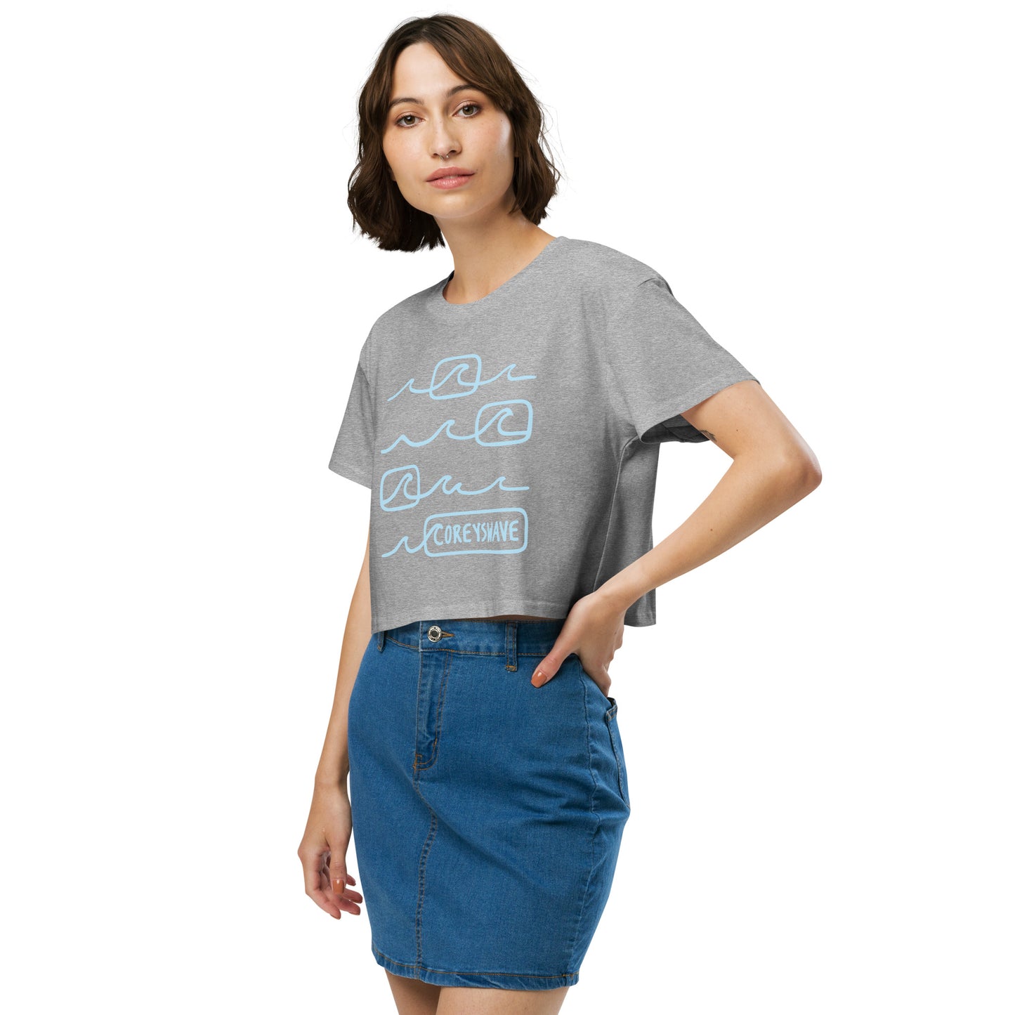 Women’s crop top I Line It Up in Light Blue