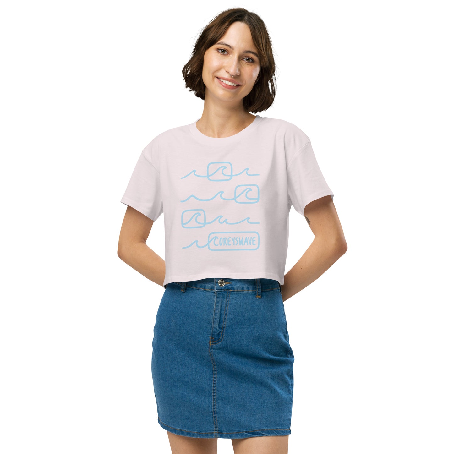 Women’s crop top I Line It Up in Light Blue