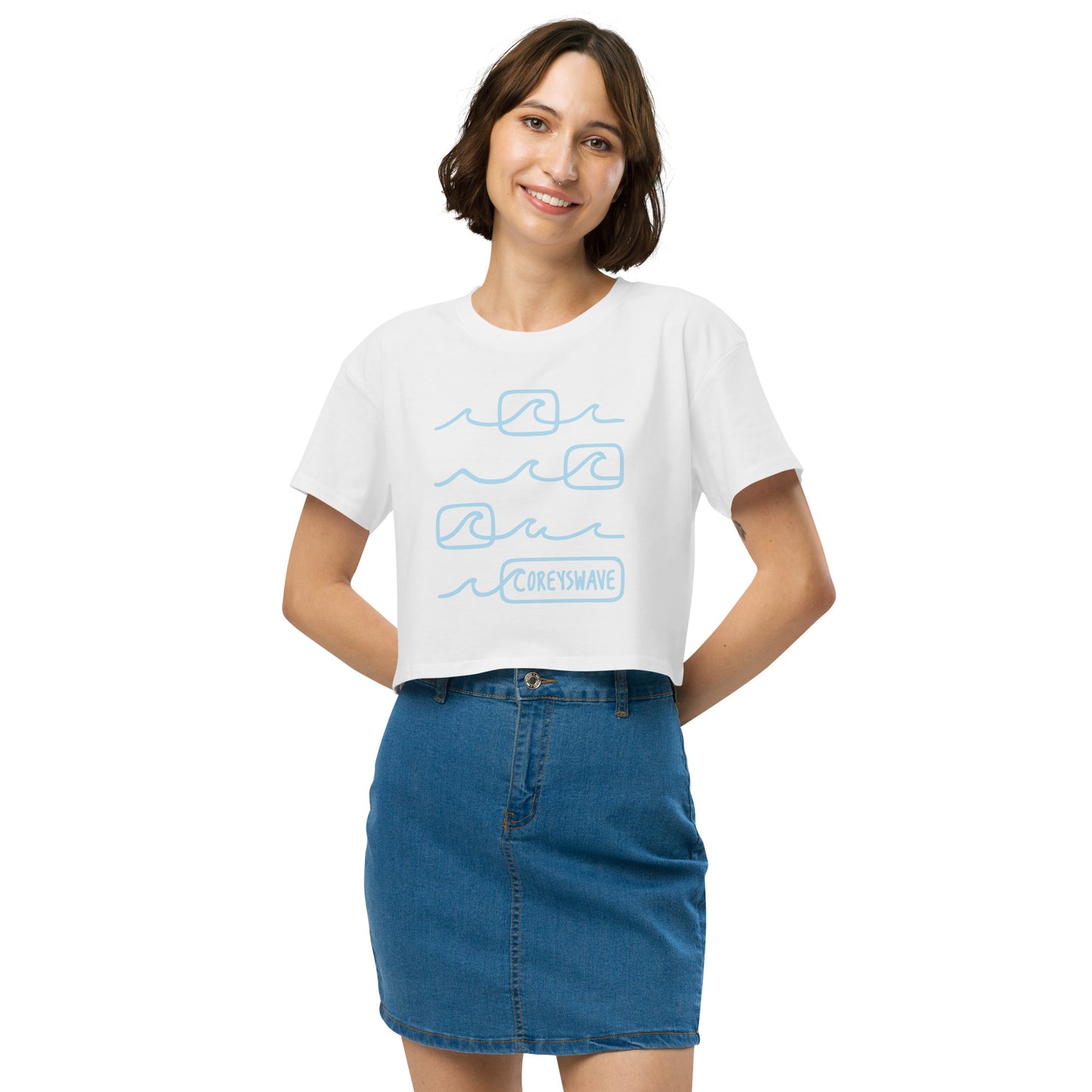 Women’s crop top I Line It Up in Light Blue